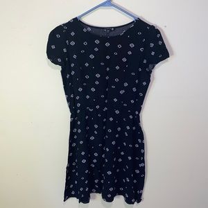 Cotton On Black Printed Short Sleeve Mini Dress Size M
